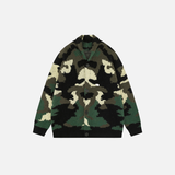 Winter Streetwear Camouflage Knitwear Cardigan
