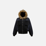 Winter Thick Fox Fur Collar Parkas Windbreaker Jacket