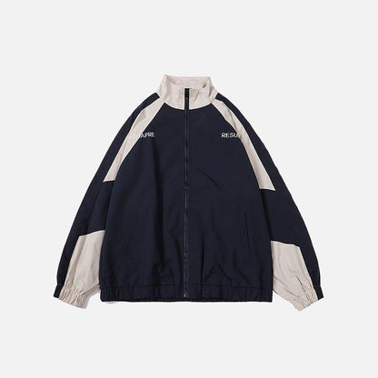 beige color of the Windbreaker Women's Jacket in a gray background