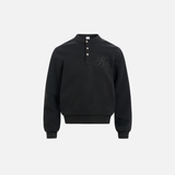 Minimalist Embroidered Button-Up Casual Sweatshirt