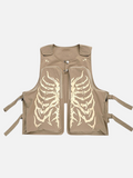 Skeleton Print Adjustable Vest