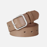 Leather Silver Buckle Y2K Belt