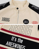 Letter Embroidery Motorcycle Shirt