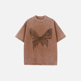 Vintage Short-Sleeved Retro Butterfly T-shirt
