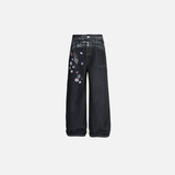 Vintage Graphic Baggy Blue Jeans