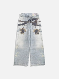 Chic American Style Hot Girl Digital Jeans