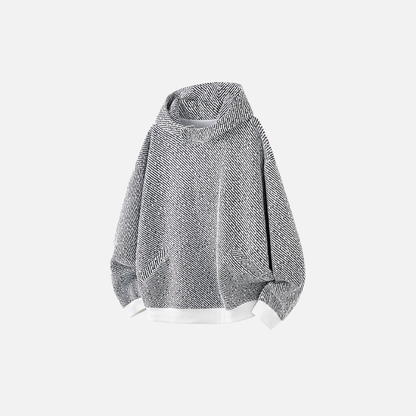 Y2K Lazy Style Striped Oversized Knit Hoodie