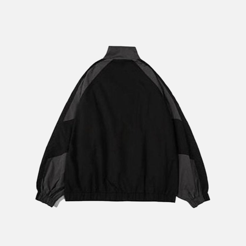 back view of the black Windbreaker Women's Jacket in a gray background