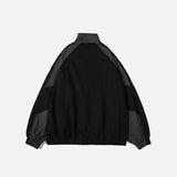 back view of the black Windbreaker Women's Jacket in a gray background