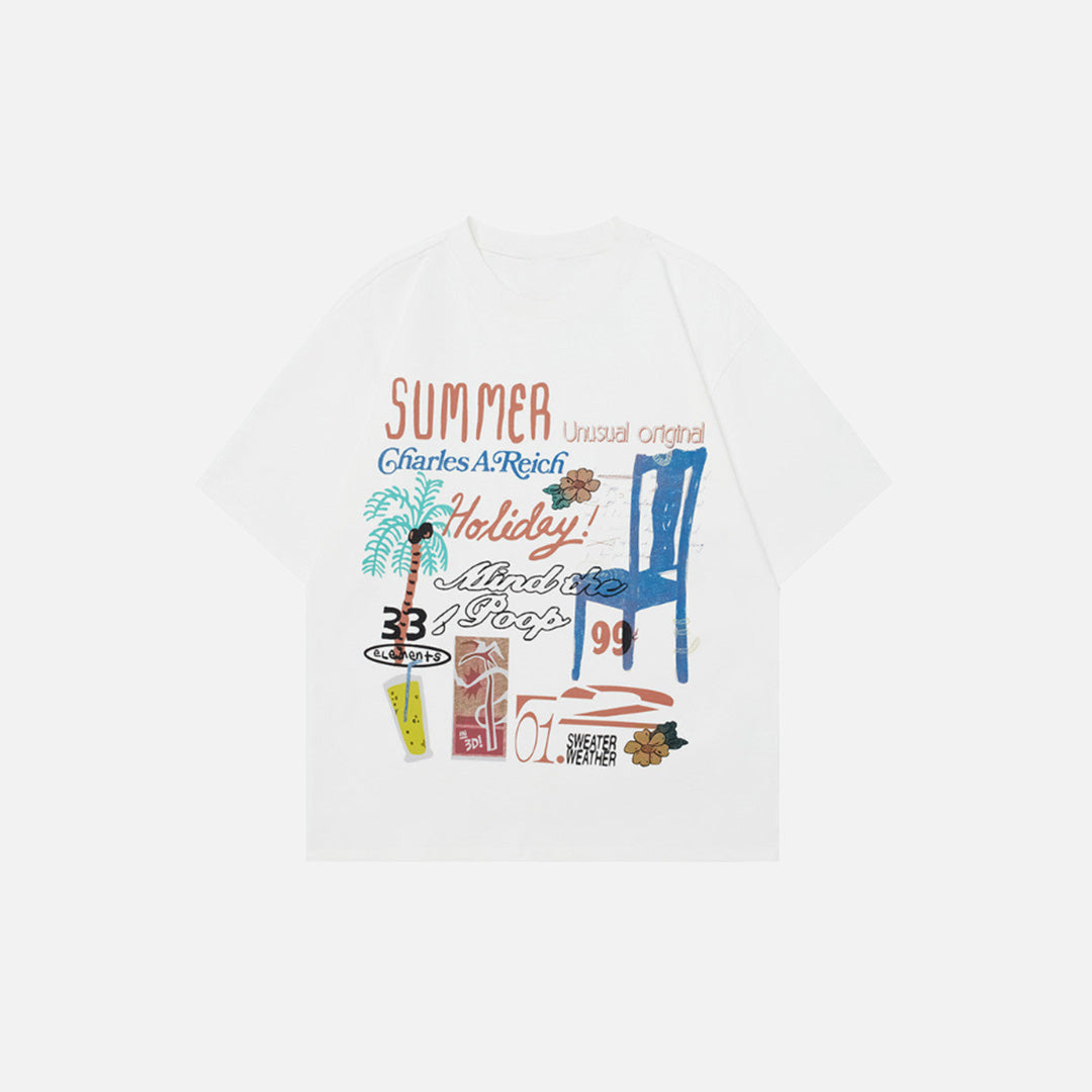 Abstract Printed Short Sleeve T-Shirt