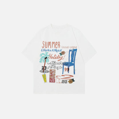 Abstract Printed Short Sleeve T-Shirt