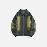 Elevated Distressed American Style Tie Dye Denim Jacket