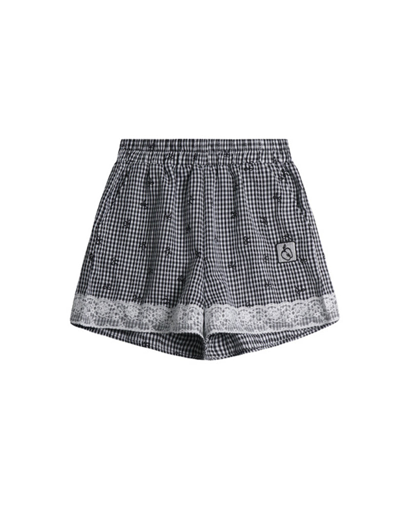 Bow Detail Gingham Shorts