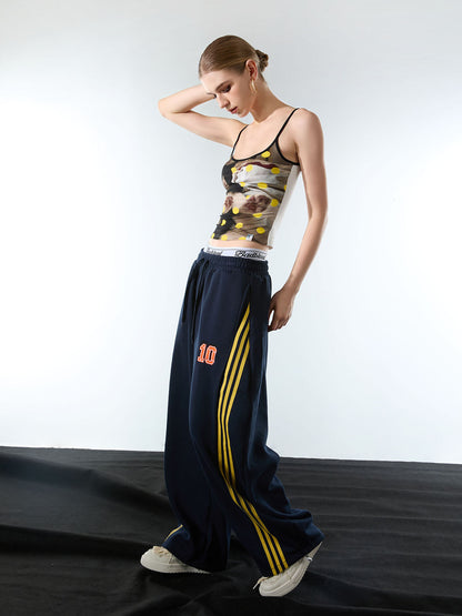 Fleece Vintage Side Stripe Drape Paratrooper Machete Wide Leg Pants - 2488; Dark Blue / S, Dark Blue / M, Dark Blue / L, Dark Blue / XL, Dark Blue / 2XL, Dark Blue / 3XL