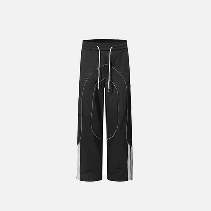 Elastic Waist Baggy Striped Joggers