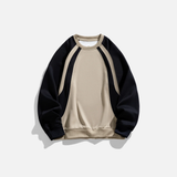 Chic Retro Color Block Casual Sweatshirt