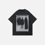 Gothic Washed Black Hip Hop Short Sleeve T-Shirt