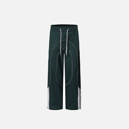 Elastic Waist Baggy Striped Joggers