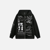 Bold Graffiti Oversized Hoodies & Shirt