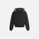 American Solid Color Cashmere Fur Hooded Jacket