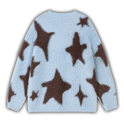 Star Fuzzy Knit Blue