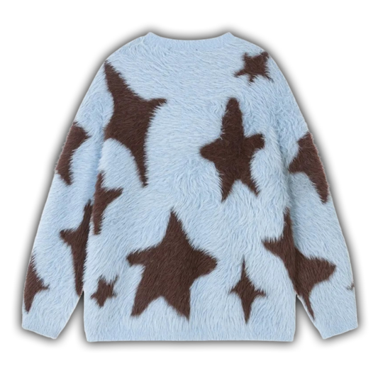 Star Fuzzy Knit Blue