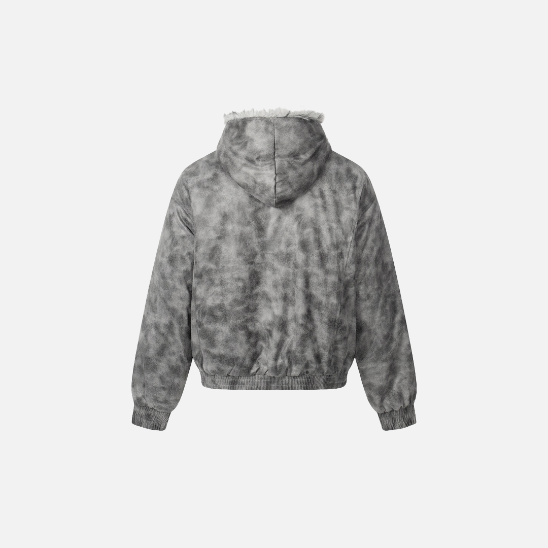 Thick Winter Camo Hooded Faux Furr Jacket