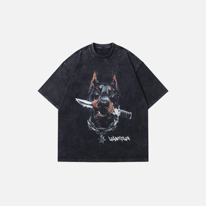 Oversized Vintage Dog Graphic T-Shirt