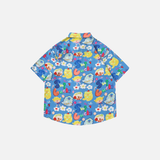 Y2K Vibrant Fashionable Cartoon Graphic Button-Up Shirt