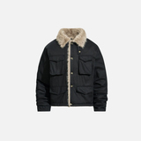 Camouflage Single Breasted Fur Collar Padded Jacket