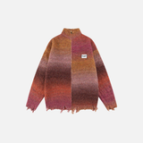 Lazy Style Colorful Gradient Knitwear Cardigan