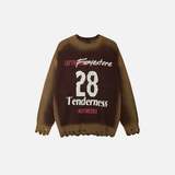 Flattering Tie Dye Distressed Knit Casual Sweater