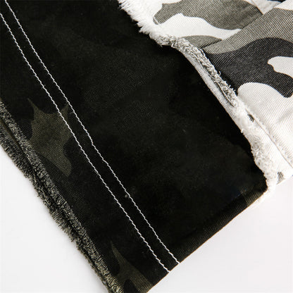 Rugged Camo Distressed Shorts