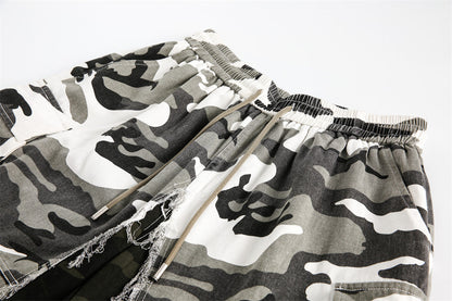 Rugged Camo Distressed Shorts