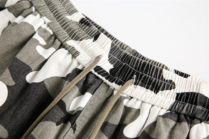 Rugged Camo Distressed Shorts