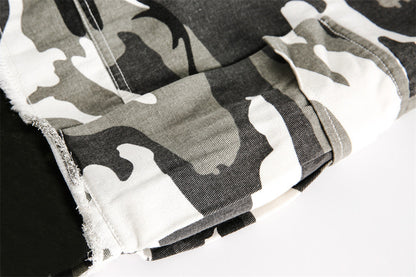 Rugged Camo Distressed Shorts