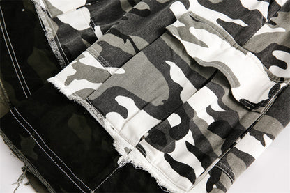 Rugged Camo Distressed Shorts