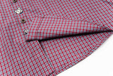Cool Cartoon Embroidered Plaid Short-Sleeved Shirt