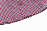 Cool Cartoon Embroidered Plaid Short-Sleeved Shirt