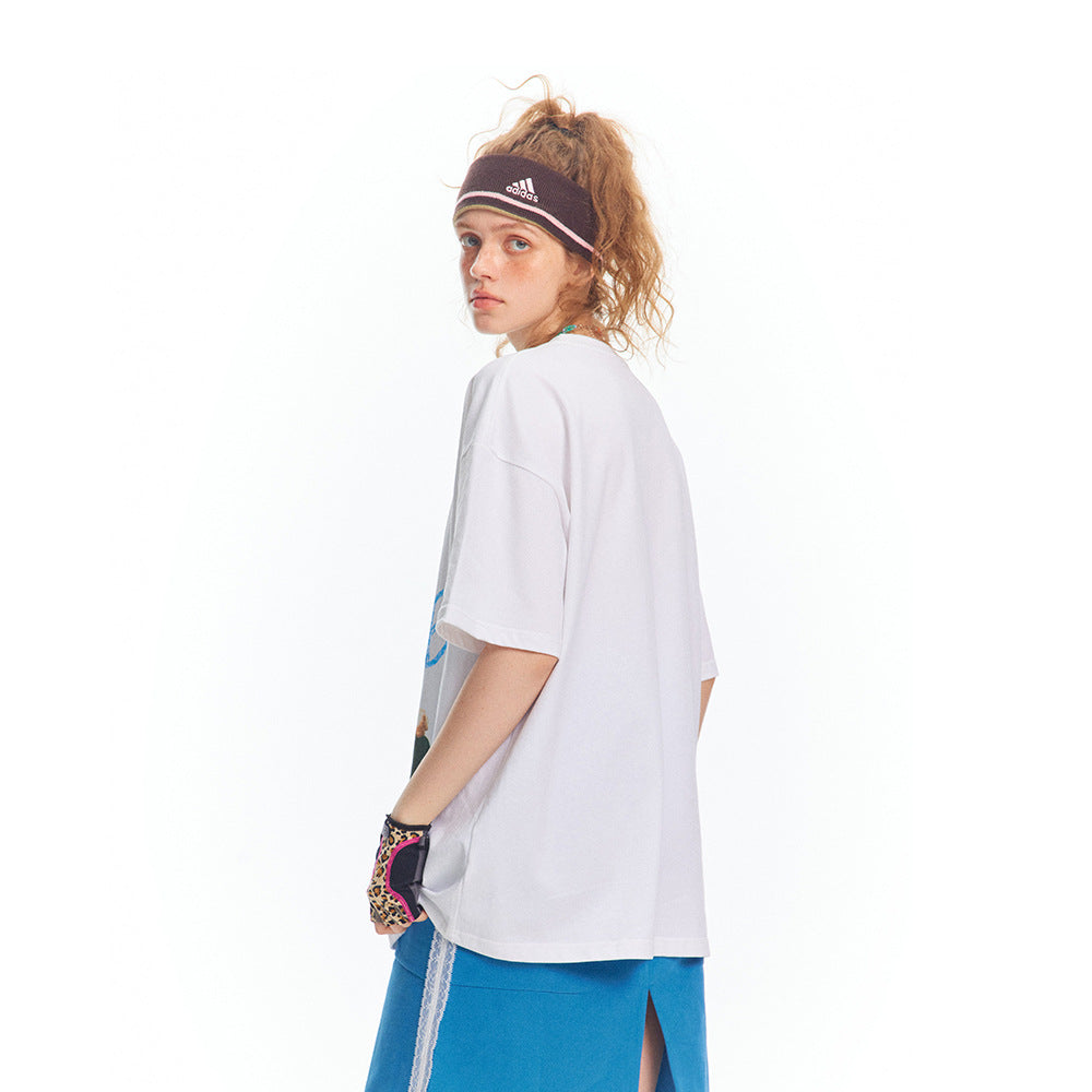 Bold Character Printed Loose Fit T-Shirt