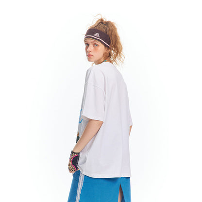 Bold Character Printed Loose Fit T-Shirt