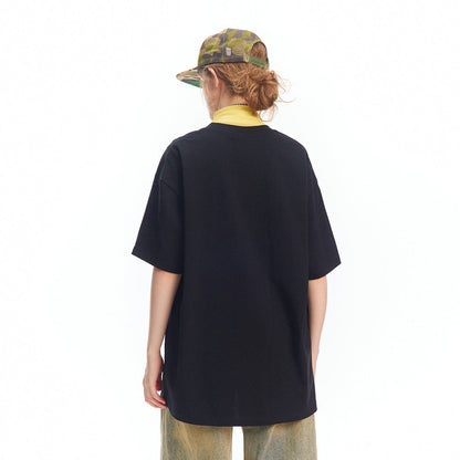 Bold Character Printed Loose Fit T-Shirt