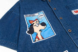 Trendy Cartoon Puppy Embroidered Denim Shirt