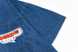 Trendy Cartoon Puppy Embroidered Denim Shirt