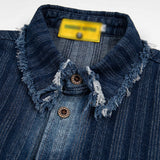 Vintage Denim Distressed Short Sleeve Shirt