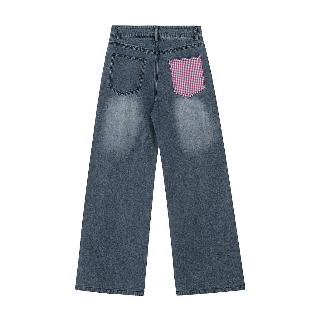 Embroidered Rabbit Casual Jeans