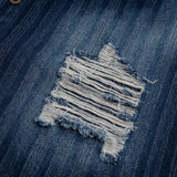 Vintage Denim Distressed Short Sleeve Shirt