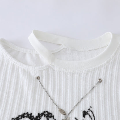 Butterfly Print Casual Round Neck T-Shirt
