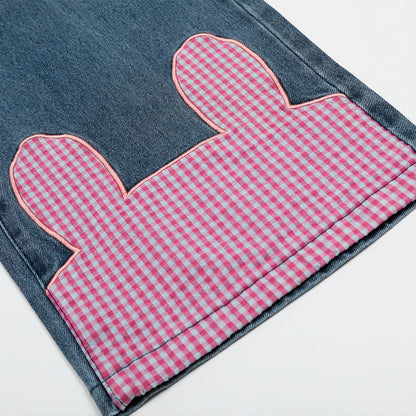 Embroidered Rabbit Casual Jeans