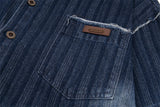 Vintage Denim Distressed Short Sleeve Shirt